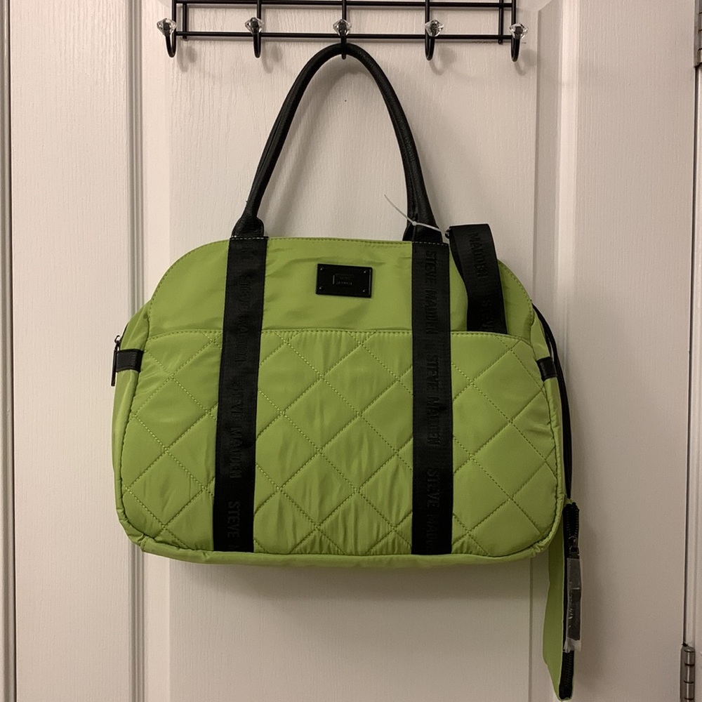 Steve Madden Lime Green Quilt Nylon Tote